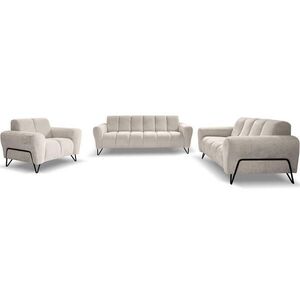 Beautysofa SEDACÍ souprava Volare (pohovky + křeslo), bez funkce spaní, krémová obraz