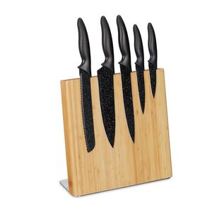 Relaxdays BLOK na nože přírodní bambus magnetický 27, 5 cm obraz
