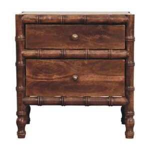 Artisan Furniture NOČNÍ SKŘÍŇKA zakřivená rýhovaná, 3 zásuvky, tmavě hnědá obraz