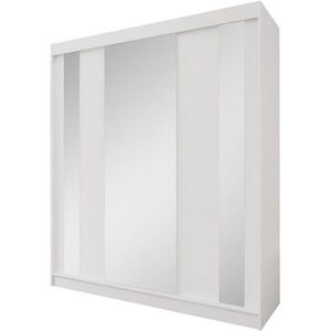Beautysofa SKŘÍŇ s posuvnými dveřmi Gaja 180/216/61, bílá se zrcadlem obraz