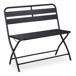 Relaxdays LAVICE šedá zahradní skládací 2místná 90 cm obraz