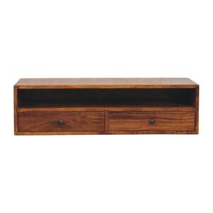 Artisan Furniture NOČNÍ STOLEK s povrchovou úpravou v barvě kaštanu, 1 zásuvka, 1 otevřená police, hnědý. obraz