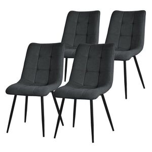 ML-DESIGN JÍDELNÍ ŽIDLE 4KS SADA antracitový látkový potah obraz