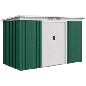 Outsunny SKLAD NA NÁŘADÍ Zahradní domek s posuvnými dveřmi a oknem Outdoor ocel tmavě zelená obraz