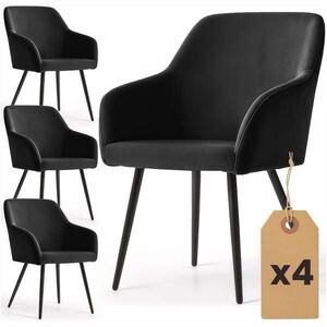 RAUMHIRSCH FURNITURE ČALOUNĚNÁ ŽIDLE, sada 4 ks, kovové nohy, černá 54, 5/83/58 obraz