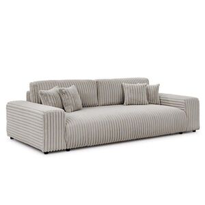 S-Style POHOVKA BIG SOFA Mollis s funkcí spaní a úložným prostorem ve světle šedé barvě z plyšového manšestru obraz