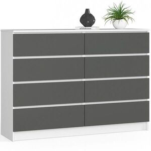 RAUMHIRSCH FURNITURE KOMODA Bílá, grafitově šedá 99/138/40 obraz