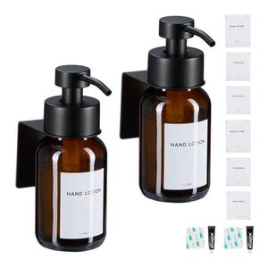 Relaxdays DÁVKOVAČ MÝDLA Černá hnědá 2ks-set 250 ml obraz