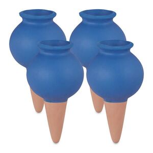 Relaxdays ZAVLAŽOVACÍ HROTY Modrá terakota 4dílná sada keramika 12x6 cm obraz