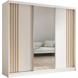 Beautysofa SKŘÍŇ s posuvnými dveřmi Nela 240/216/61 bílá se zásuvkami obraz