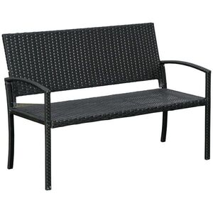 Outsunny ZAHRADNÍ LAVIČKA pro 2 osoby, nosnost až 240 kg, černá, 122 x 60 x 85 cm obraz