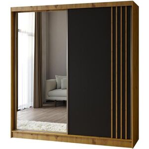 Beautysofa SKŘÍŇ s posuvnými dveřmi Nela 200/216/61 dub Artisan se zásuvkami obraz