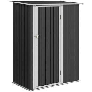 Outsunny ZÁHRADNÍ DOMEK Kovová kůlna na nářadí pro venkovní použití Dveře Outdoor Ocel Tmavě šedá obraz