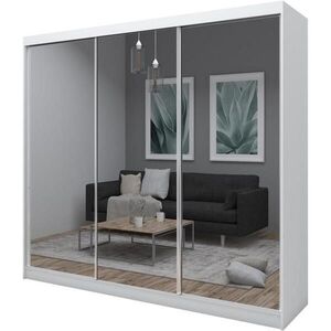 Beautysofa SKŘÍŇ s posuvnými dveřmi Debra 240/216/61 bílá se zrcadlem obraz