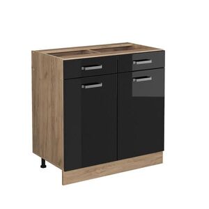 Vicco SPODNÍ SKŘÍŇKA KUCHYŇSKÉ LINKY R-Line Černý vysoký lesk 80 cm bez pracovní desky obraz