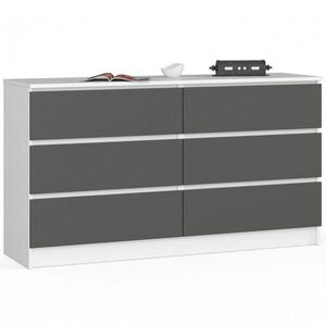 RAUMHIRSCH FURNITURE KOMODA bílá, grafitově šedá 77/138/40 obraz