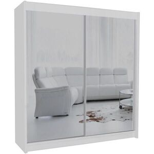 Beautysofa SKŘÍŇ s posuvnými dveřmi Debra 200/216/61 bílá se zrcadlem obraz