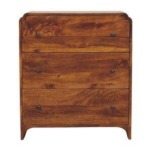 Artisan Furniture NOČNÍ STOLEK Extra Mini se zaoblenými hranami, 2 zásuvky, severské nohy, hnědý obraz