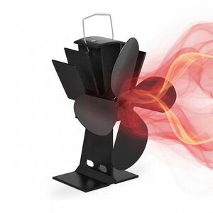 Relaxdays VENTILÁTOR Černá hliník bez elektřiny pro krb obraz