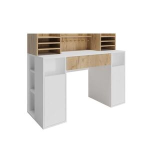 Vicco PSACÍ STŮL Bílá/Sonoma 126.8 x 50 cm XL s policemi obraz