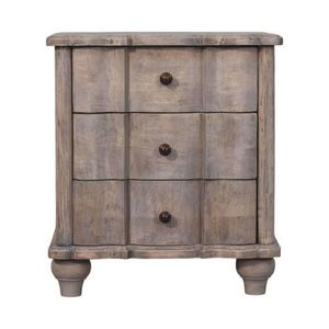 Artisan Furniture NOČNÍ STOLEK s elegantním sametovým potahem v mokka povrchu, 2 zásuvky, 1 otevřená police, tmavě hnědý obraz