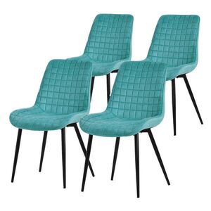 ML-DESIGN JÍDELNÍŽIDLA, SADA 4 KS, petrol, samet obraz