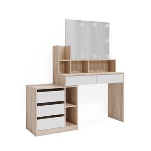Vicco TOALETNÍ STOLEK Anja Bílá/Sonoma 139.8 cm s osvětlením LED obraz