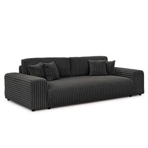 S-Style POHOVKA BIG SOFA Mollis s funkcí spaní a úložným prostorem v tmavě šedé barvě z plyšového manšestru obraz