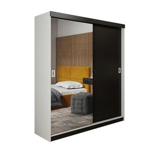 Kier Furniture POSUVNÁ ŠATNÍ SKŘÍŇ RETRO 1 138 - Bílá & Černá 138x205x59cm obraz