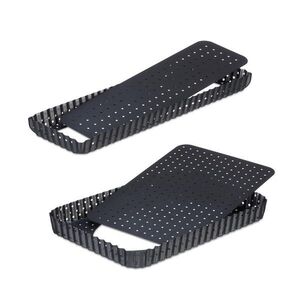 Relaxdays FORMA Antracit 2ks-Set uhlíková ocel nepřilnavá perforovaná vyjímatelné dno 31x21 cm obraz