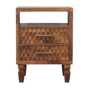 Artisan Furniture NOČNÍ STOLKY v dubovém vzhledu s 1 zásuvkou, 1 otevřenou přihrádkou, béžové obraz