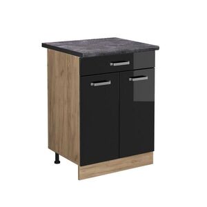 Vicco SPODNÍ SKŘÍŇKA KUCHYŇSKÉ LINKY R-Line Černý vysoký lesk 60 cm se zásuvkou, PD Antracit obraz