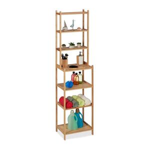 Relaxdays KOUPELNOVÝ REGÁL Přírodní bambus 7 polic 180 cm obraz