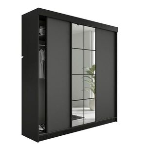 Kier Furniture POSUVNÁ ŠATNÍ SKŘÍŇ LAMARO 200x205x59cm - Černá & Grafitová obraz