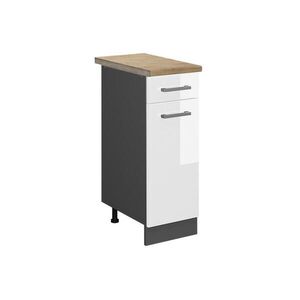 Vicco SPODNÍ SKŘÍŇKA KUCHYŇSKÉ LINKY R-Line Bílá vysoký lesk 30 cm , PD Dub obraz
