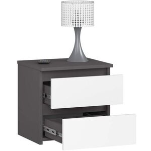 RAUMHIRSCH FURNITURE NOČNÍ STOLEK Grafitově šedý, bílý 40/40/35 obraz