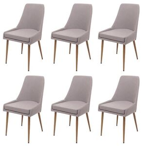 MCW JÍDELNÍ ŽIDLE Světle šedá, sada 6 ks obraz