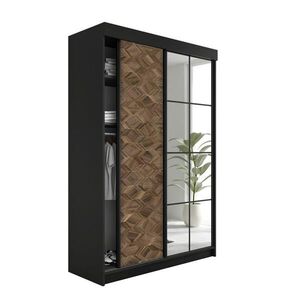 Kier Furniture POSUVNÁ ŠATNÍ SKŘÍŇ LAMARO 167x205x59cm - Černá & Art Deco obraz