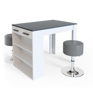 Vicco JÍDELNÍ SET Repose Antracitová/bílá 67 x 100 cm se 2 stoličkami obraz