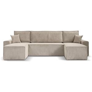 Beautysofa SEDACÍ SOUPRAVA Hektor U s funkcí spaní, 318 cm, béžová obraz