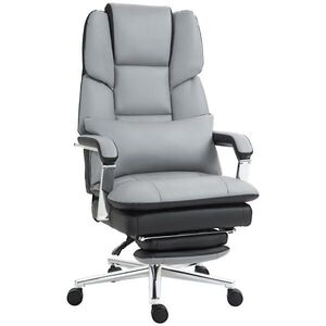 HOMCOM KANCELÁŘSKÁ ŽIDLE, ergonomická, šedá obraz