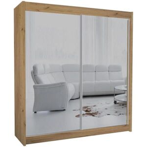 Beautysofa SKŘÍŇ s posuvnými dveřmi Debra 200/216/61 dub Artisan se zrcadlem obraz