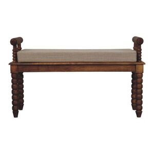 Artisan Furniture NOČNÍ STOLEK z masivního mangového dřeva, povrchová úprava Amber Oak, 1 zásuvka, hnědá. obraz