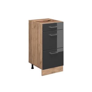 Vicco SPODNÍ SKŘÍŇKA KUCHYŇSKÉ LINKY R-Line Antracitový vysoký lesk 40 cm se zásuvkami, bez pracovní desky obraz