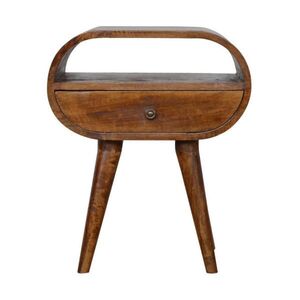 Artisan Furniture NÁSTĚNNÝ NOČNÍ STOLEK, otevřený proutěný, 1 zásuvka a otevřená přihrádka, hnědý obraz