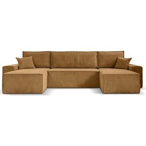 Beautysofa SEDACÍ SOUPRAVA Hektor U s funkcí spaní, žlutá obraz