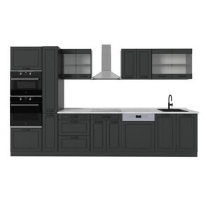 Vicco KUCHYNĚ R-Line Antracitový venkovský dům/antracit 350 cm , PD Mramor obraz