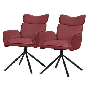 ML-DESIGN JÍDELNÍ ŽIDLE, sada 2 ks, otočné, červené, s látkovým potahem obraz
