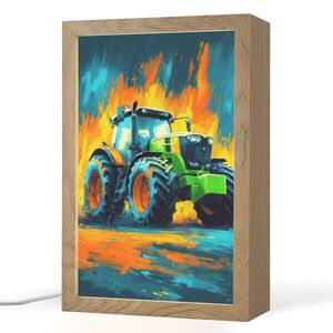 OnlyWow NOČNÍ LAMPIČKA Abstrakt - Traktor - Zelený 20x30 cm obraz