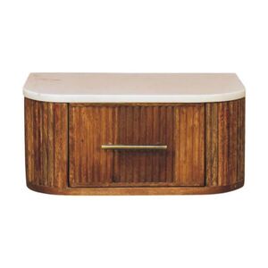 Artisan Furniture LAVIČKA v povrchu jantarového dubu, 2 zásuvky, 1 otevřená police, světle hnědá. obraz